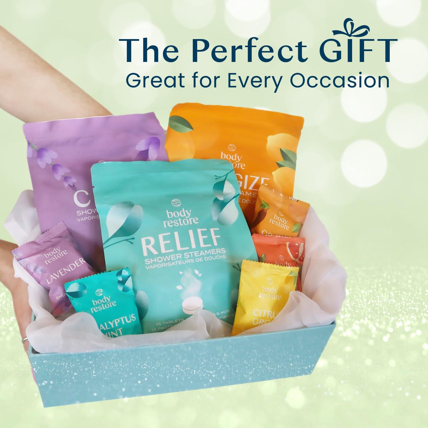 Body Restore Shower Steamers Aromatherapy 15 Pack - Birthday Gifts for Women, Men, Travel Essentials, Stress Relief, Relaxation, Self Care, Bath Bombs - Tea Tree