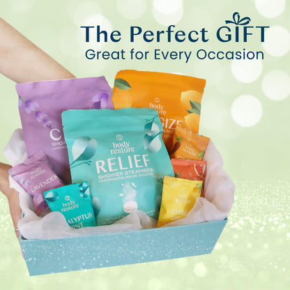 Body Restore Shower Steamers Aromatherapy 15 Pack - Birthday Gifts for Women, Men, Travel Essentials, Stress Relief, Relaxation, Self Care, Bath Bombs - Tea Tree