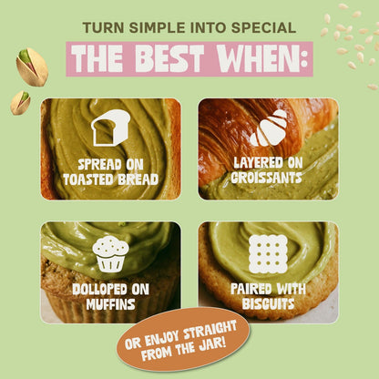 DORREL Pistachio & Sesame Halva Butter | Dairy-Free Vegan Spread | Made with 60% California Pistachios | Non-GMO | Kosher Pareve | Healthy Sweet & Savory Halva Spread (200g / 7.05oz)