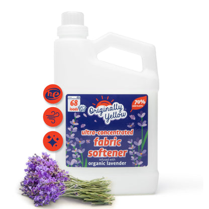Originally Yellow Plant Based Fabric Softener | Ultra-Concentrated Laundry Softener Infused with Organic Lavender | High-Efficiency Plant Liquid Fabric Softener Helps Remove Static & Wrinkles | 34 Oz