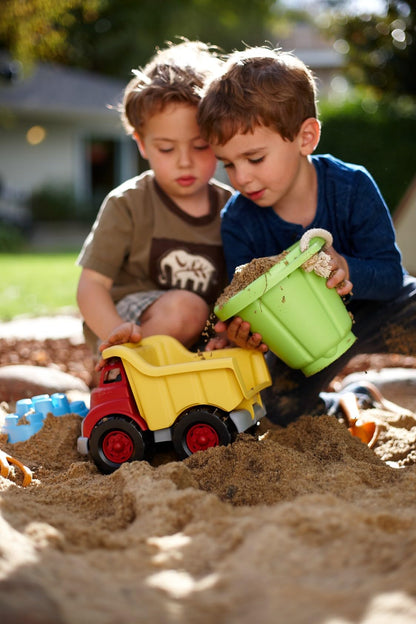 Green Toys Dump Truck, Red/Yellow CB - Pretend Play, Motor Skills, Kids Toy Vehicle. No BPA, phthalates, PVC. Dishwasher Safe, Recycled Plastic, Made in USA.