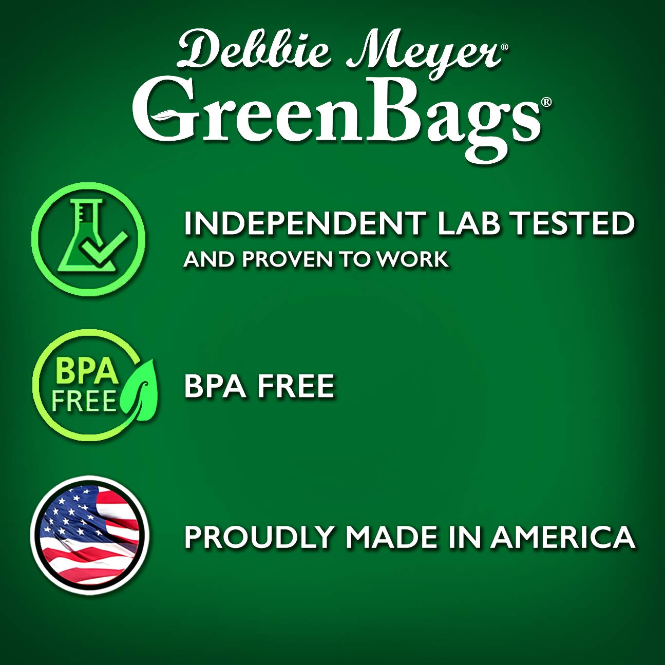 Debbie Meyer GreenBags – Keeps Fruits, Vegetables, and Cut Flowers, Fresh Longer, Reusable, BPA Free, Made in USA