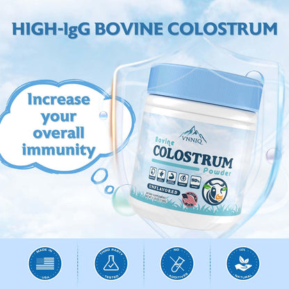 LIPOSOMAL Bovine Colostrum Supplement Powder： 3x Absorption | 3,000mg IgG | Organic Grass-Fed Farm | Ultra-Low Temp Freeze-Dried - Preserves 92% Native IgG Activity Verified by USA-Lab | 50 Servings