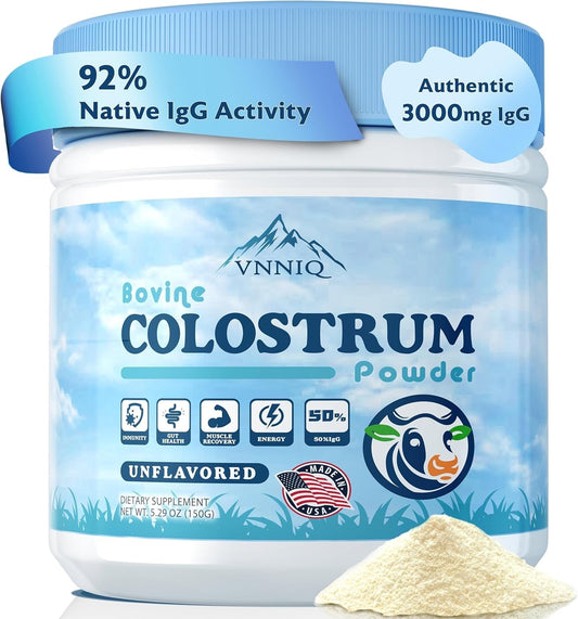LIPOSOMAL Bovine Colostrum Supplement Powder： 3x Absorption | 3,000mg IgG | Organic Grass-Fed Farm | Ultra-Low Temp Freeze-Dried - Preserves 92% Native IgG Activity Verified by USA-Lab | 50 Servings