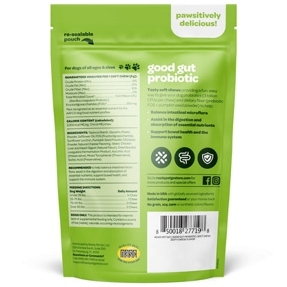 Probiotic Chews for Dogs Gut Health | Tasty Pre and Probiotics for Dogs Digestive Health with Pumpkin Dog Probiotics and Digestive Enzymes | NASC Certified & Made in The USA | 60 Chews