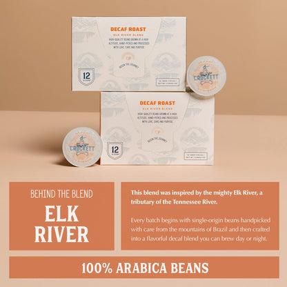 Crockett K Cups Coffee – Smooth & Bold Decaf Coffee Pods with Rich Flavor, Full-Body Aroma & No Caffeine Crash – American-Made Roast for All-Day Focus, Calm Energy & a Damn Good Brew