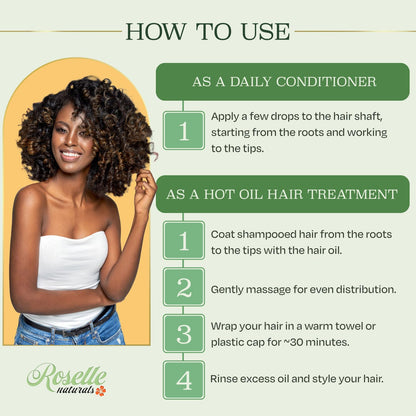 Roselle Naturals Chebe Oil for Hair Growth for Black Women, Chebe Oil Hair Growth Products Made in USA 2 Pack - Chebe Powder Chebe Hair Grease for Stronger, Longer, Thicker Hair, 2 Oz