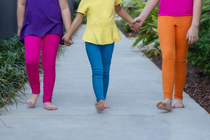 Made in USA Girls Leggings 100% Cotton for School Uniform Sports Coverage or Play Perfect for Sensitive Skin or SPD Sensory Friendly Clothing, Black, 7