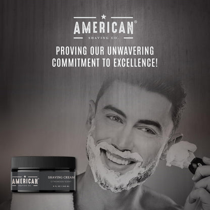 American Shaving Co. Citrowood Shaving Cream For Men 8 oz, Made in USA, Easy Application, Quality Potent Ingredients, Non-GMO, GMP Certified, Cruelty-Free Products