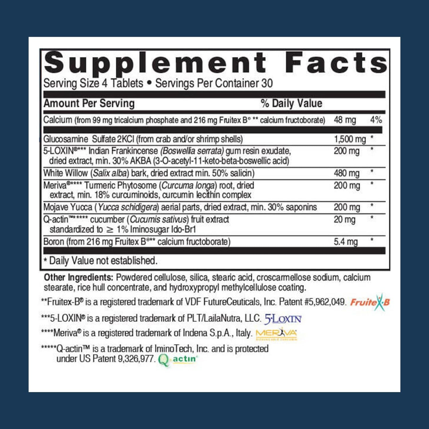 Advanced Bionutritionals Advanced Joint Support Supplement, Relieve Joint Discomfort, Calcium, Glucosamine, 5-Loxin, Manufactured in The USA, 120 Tablets