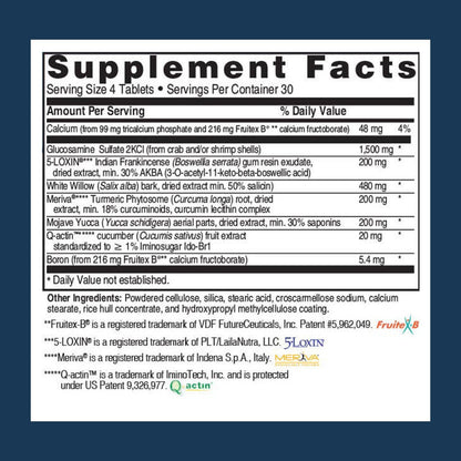 Advanced Bionutritionals Advanced Joint Support Supplement, Relieve Joint Discomfort, Calcium, Glucosamine, 5-Loxin, Manufactured in The USA, 120 Tablets