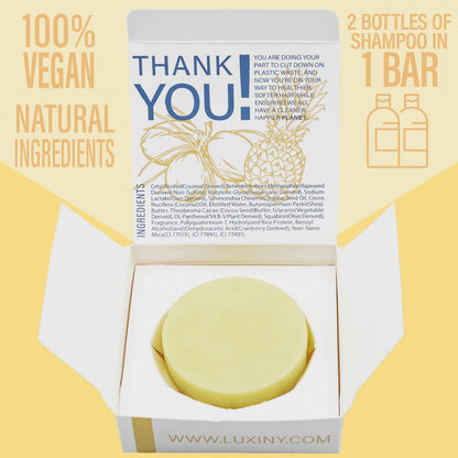 Luxiny Pina Colada Shampoo and Conditioner Bar Set - Sulfate-Free Shampoo Bar (60g) & Deep Conditioner Bar (50g) for Normal to Dry Hair, Made in USA