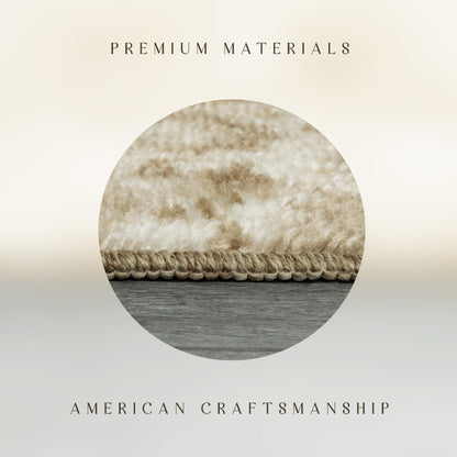 Maples Rugs Vivian Medallion Runner Rug - Made in USA - Washable, Non Slip, Indoor Carpet for Hallway, Kitchen, and Laundry Room, 2' x 6', Beige