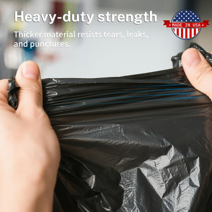 Trash Bags 30-33 Gallon, Black - Medium Duty 250 Count Bulk Pack | 32" x 38" | Durable & Tear-Resistant Garbage Bags for Home, Commercial, Construction & Outdoor Use | Made in USA