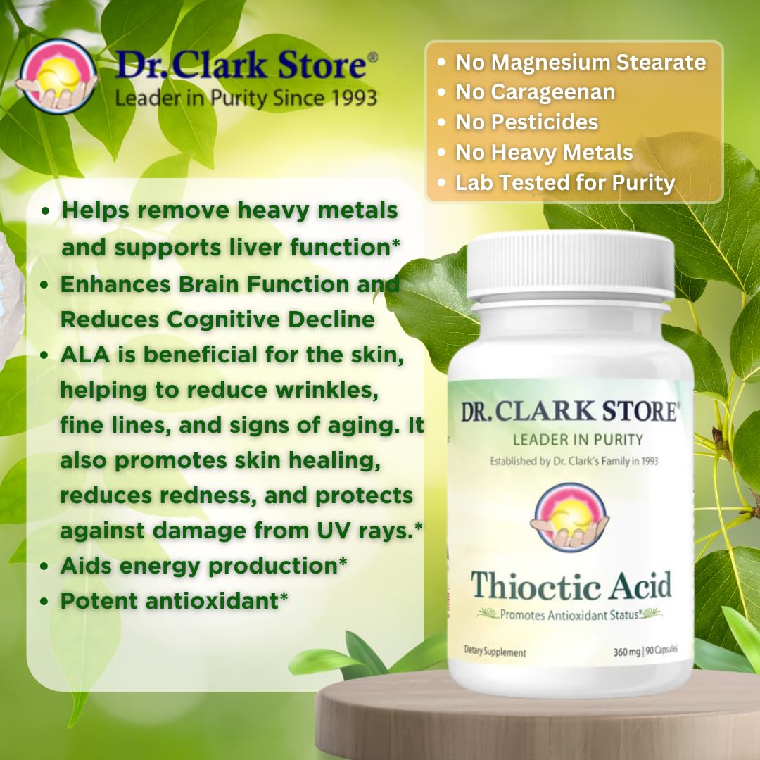 Dr. Clark Alpha Lipoic Acid (Thioctic Acid), 360 mg 90 Capsules