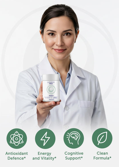 Lunakai PRO USA Made Dual-Pathway NAD+ Formula with NR & Resveratrol – Natural NAD Supplement for Women & Men – Longevity & Cellular Health Support, 60ct