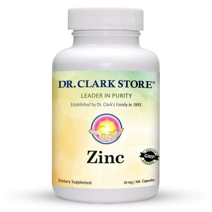 Dr Clark ZThyroid Support Immune System Support Chelated zinc Enhanced Absorption Blood Sugar Regulation Growth enzymatic antioxidant inc Bisclycinate, 30mg, 100 Gelatin Capsules