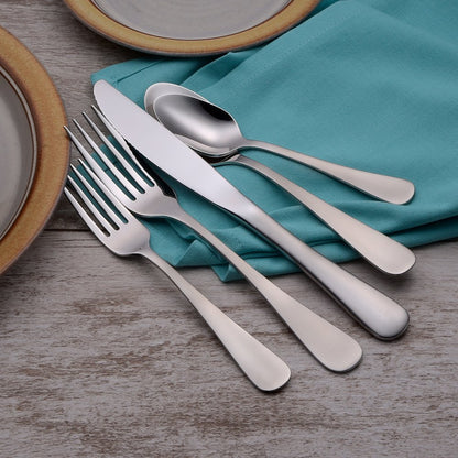 Liberty Tabletop Satin Annapolis 60 Piece Silverware Set Service for 12 Flatware Made in America USA