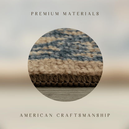 Maples Rugs Pelham Transitional Area Rugs - Made in USA - Washable, Non Slip, Indoor Carpet for Entryway, Foyer, Kitchen, and Bathroom, 1'8 x 2'10, Blue/Walnut