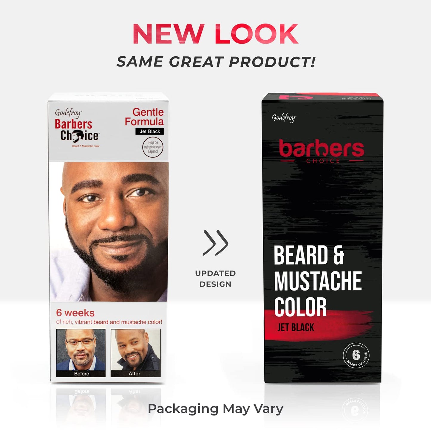Godefroy Barbers Choice 3 Application Beard and Mustache Dye For Men, 6 weeks of Cover For Gray Facial Hair, Jet Black