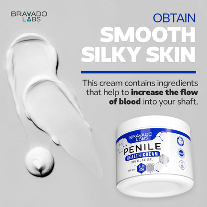 Bravado Labs Premium Penile Health Creme for Men – Daily Moisturizer for Dry Skin - Supports Foreskin Restoration - Sensitivity & Tight Intimate Area Relief - 4oz