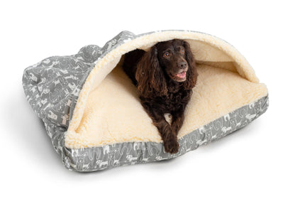Snoozer Pet Products Luxury Rectangle Cozy Cave, Wag Collection, Small, Pedigree Storm