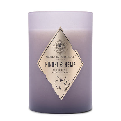 Manly Indulgence Hinoki & Hemp Scented Jar Candle, Rebel Collection, 2 Wick, Purple, 22 oz - Up to 120 Hours Burn