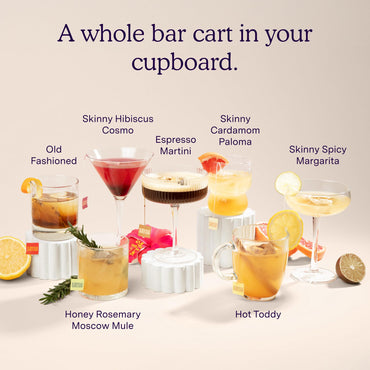 SAYSO: Skinny Hibiscus Cosmo Craft Cocktail Tea Bag | Enjoy an Instant Cosmopolitan or Mocktail in Under 1 Min, <1G Sugar, 10 Calories, Vegan, Kosher, Non-GMO, 8 Count