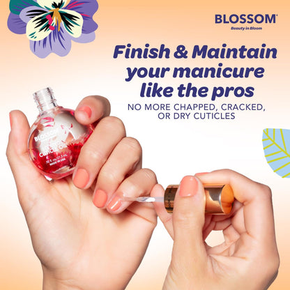 Blossom Cuticle Oil for Nails, Hydrating, Moisturizing, Gourmand Scented Nail Oil Cuticle Care, Infused with Real Flowers, Made in USA, 0.5 fl. oz, Pumpkin Spice Latte