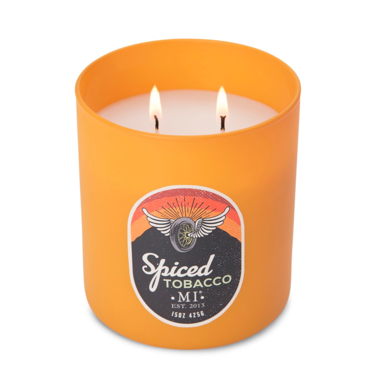 Manly Indulgence Spiced Tobacco Scented Candles for Men, 2 Wick, 15 oz Premium Soy Blend Wax, 60H Burn, Candles for Home Scented – Made in The USA