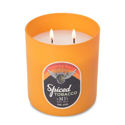 Manly Indulgence Spiced Tobacco Scented Candles for Men, 2 Wick, 15 oz Premium Soy Blend Wax, 60H Burn, Candles for Home Scented – Made in The USA