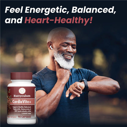 Kurryculum Cardiavite+. Supports Healthy Cholesterol and Triglyceride. GMP Certified,Gluten Free. Made in USA