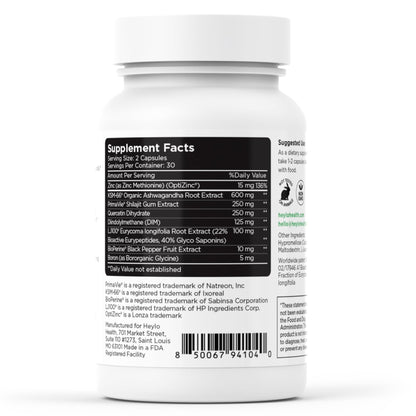 Heylo Man UP Men’s Vitality Supplement with Ashwagandha, Shilajit, Zinc, Tongkat Ali, DIM, Quercetin & BioPerine – Supports Energy, Hormone Balance & Stress – 60 Capsules