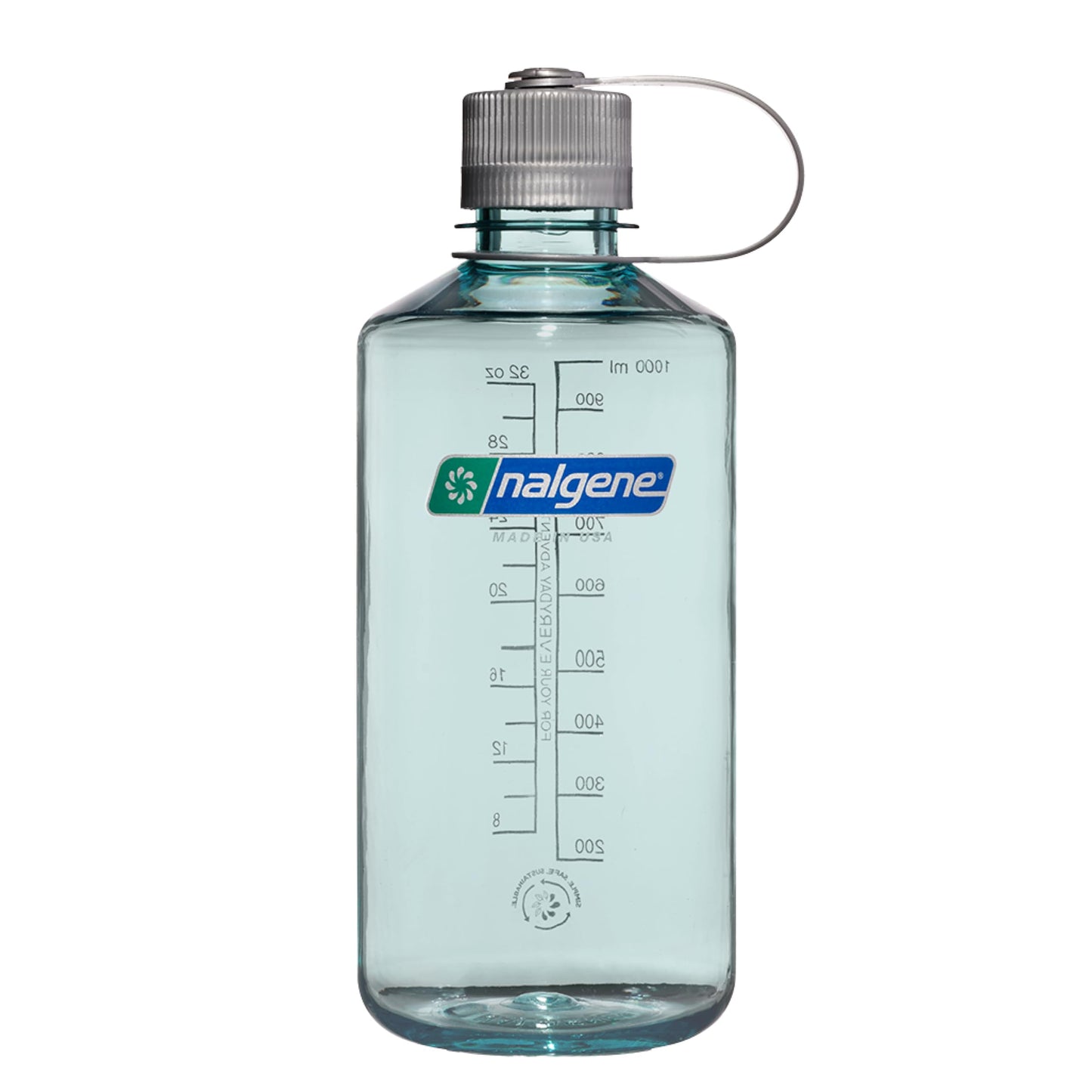 Nalgene Leak Proof Tritan BPA-Free Water Bottle - 32 oz Narrow Mouth - Made in the USA for Outdoor Use & Daily Hydration (Seafoam)