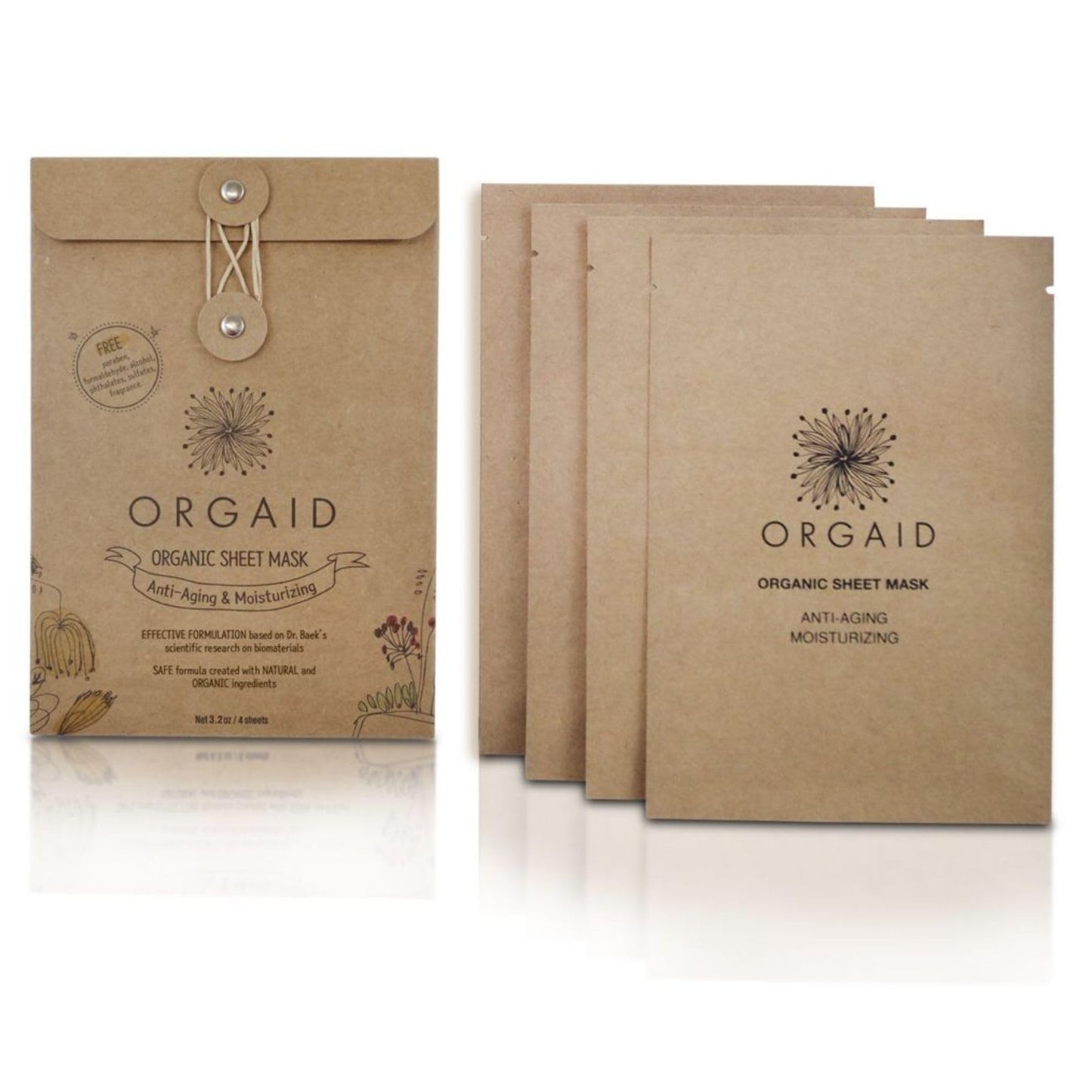 ORGAID Organic Sheet Mask | Made in USA (Anti-aging & Moisturizing)