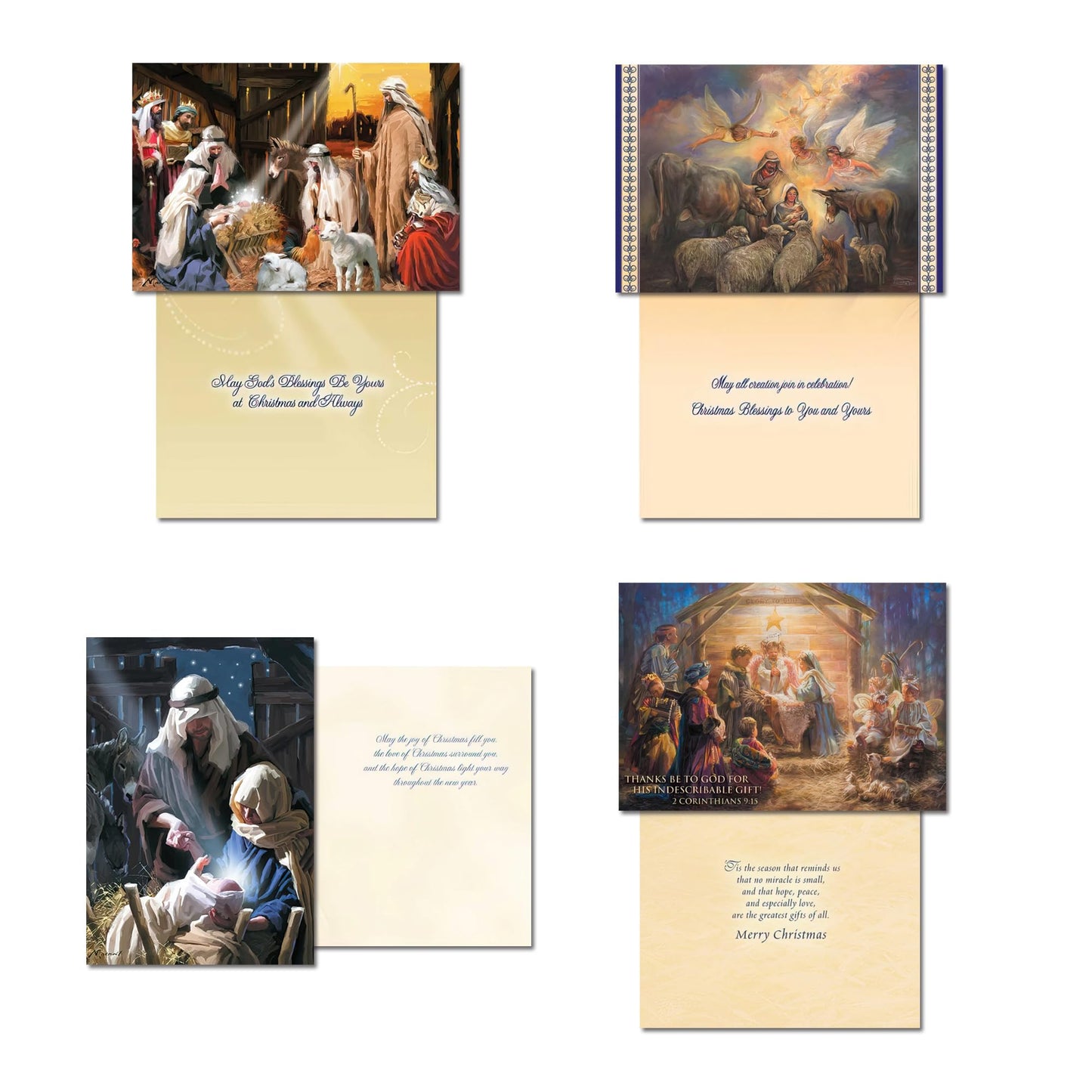 Leanin' Tree - Made In USA - 20 Religious Christmas Cards Boxed with Envelopes, Merry Christmas Cards 2025, Send Heartfelt Messages for the Season of Faith and Joy