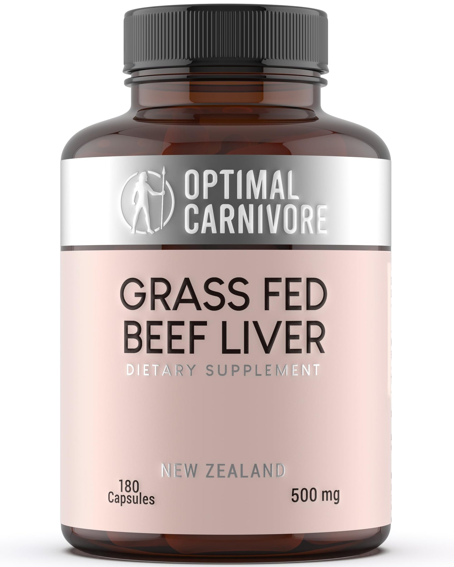 Optimal Carnivore Grass Fed Beef Liver Capsules, Freeze Dried in Convenient Pills, 180 Capsules, Desiccated Supplement