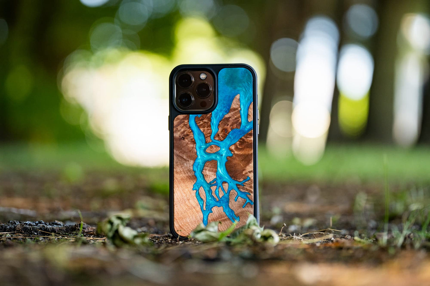 Carved - Designed for iPhone 14 | Burl Wood & Resin Traveler Case | MagSafe Compatible Magnet | One-of-A-Kind Inlay | Made in USA | Map of Amazon River