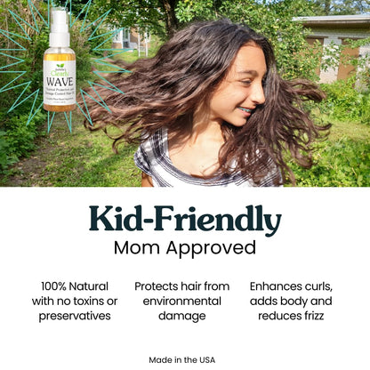 WAVE, Damage Control Hair Oil with Jojoba | Thermal Heat Protector for Sun, Flat Iron, Hot Blow Dry, Blowout to Prevent Damage and Breakage | Sulfate Free Natural Hair Styling Product Made in USA