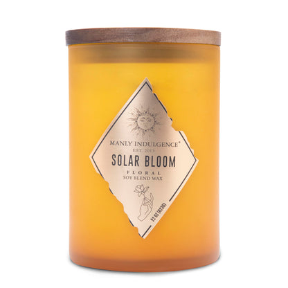 Manly Indulgence Solar Bloom Scented Jar Candle, Rebel Collection, 2 Wick, Orange, 22 oz - Up to 120 Hours Burn