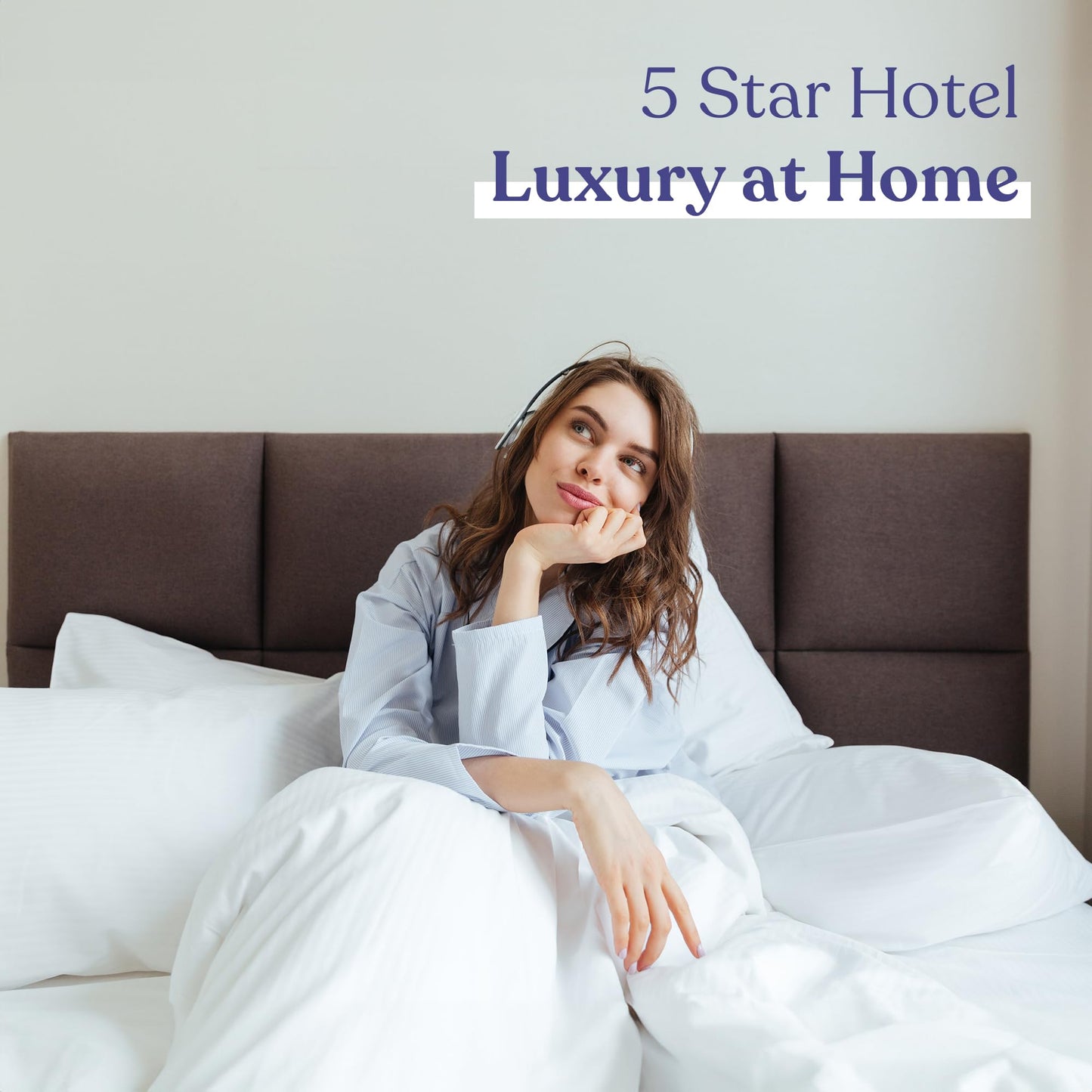 FluffCo Zen Fluff™ Pillows - Down Alternative - Standard/Queen Bed Pillow for Sleeping Made in USA - Luxury Hotel-Quality Pillow - 100% Cotton, 300 Thread Count (Queen Size 1 Pack)