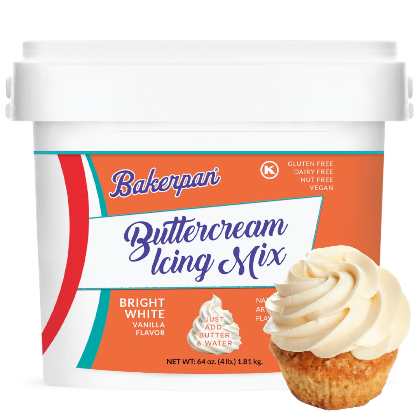 Bakerpan Buttercream Frosting for Cake Decorating, Buttercream Icing Mix for Cupcakes and Cakes, Vanilla Frosting Mix - 4 Pound (Made in USA)