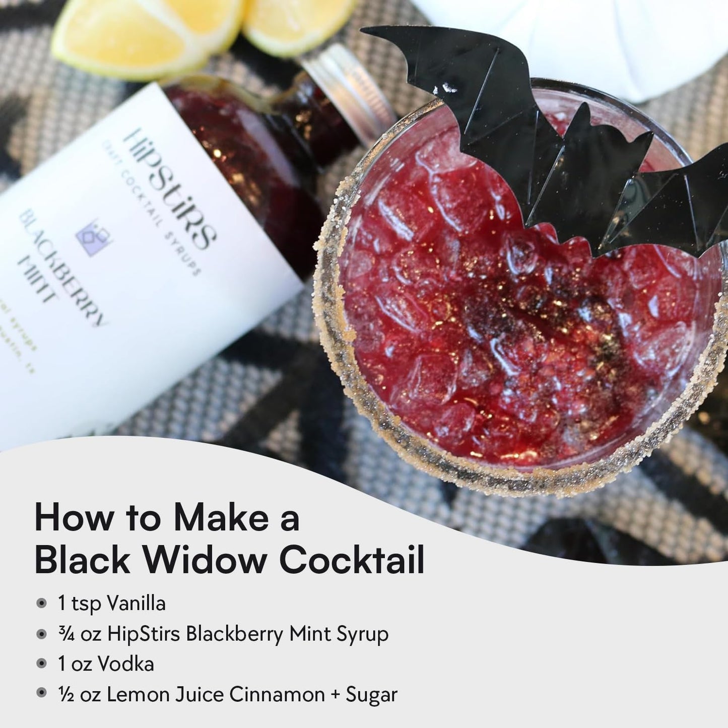 HipStirs Blackberry Mint Syrup for Cocktails - Real Ingredients Make our Blackberry Syrup for Drinks Perfect for a Sangria Mix (8 Fl Oz)
