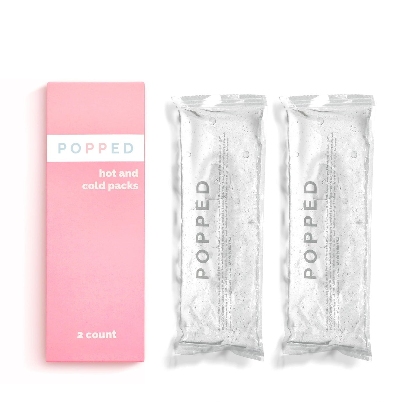 Popped Reusable Hot and Cold Packs | Made in The USA | Perineal Ice Packs, Cooling Pads for Postpartum Essentials | Gel Pack for Pain Relief, Hemorrhoids, and Cramping After Birth (2 Count)