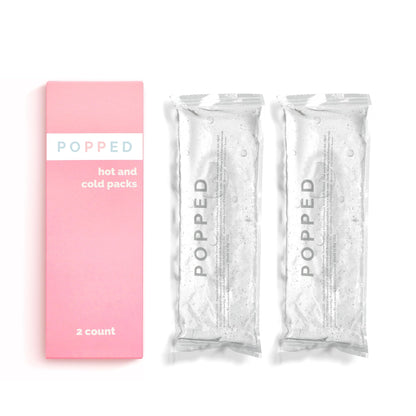 Popped Reusable Hot and Cold Packs | Made in The USA | Perineal Ice Packs, Cooling Pads for Postpartum Essentials | Gel Pack for Pain Relief, Hemorrhoids, and Cramping After Birth (2 Count)