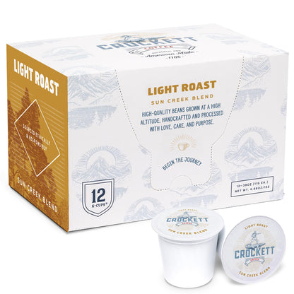 Crockett K Cups Coffee – Smooth Light Roast Coffee Pods with Bright Flavor, Clean Finish & Subtle Citrus Notes – Convenient Single Serve for Daily Clarity, Focus & a Lighter Brew That Lasts
