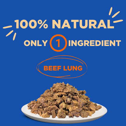 PAWW CHEW Beef Lung Dog Treats, 100% Natural, Single Ingredient, Made in The USA, Dried & Dehydrated, High Protein, High Value Dog Training Treats, Grain Free, Low-Odor Free for All Breeds