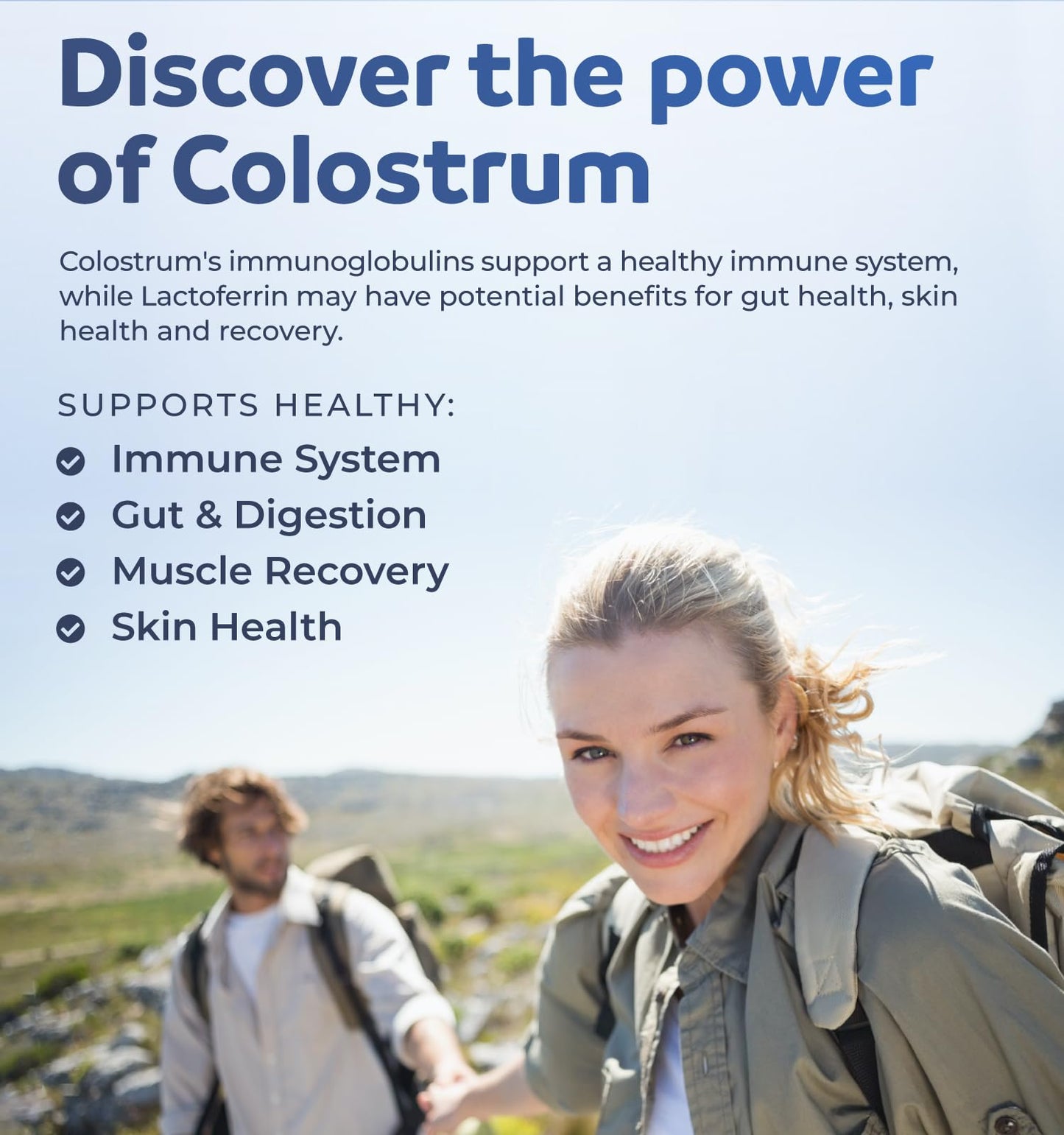 Bovine Colostrum for Women - Colostrum Supplement with 1,000mg per Serving and 30% IgG Immunoglobulins from First Milking - Low Heat Processed for Maximum Potency Non-GMO & Made in The US (1 Month)