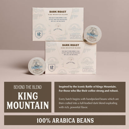 Crockett K Cups Coffee – Bold Dark Roast Coffee Pods with Rich Flavor, Full-Body Aroma & Smooth Finish – Convenient Single Serve for All-Day Energy, Focus & an Unforgettably Good Brew