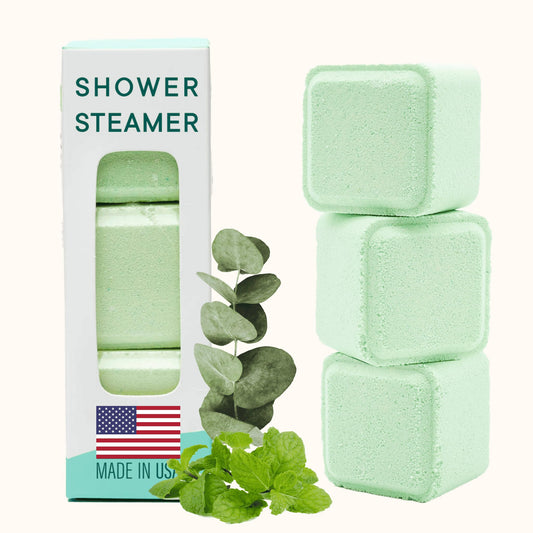Latika Breathe & Release Aromatherapy Shower Steamer - Eucalyptus and Peppermint Essential Oils for Stress Relief, Relaxation and Anxiety Support Long-Lasting, Natural, Vegan Shower Must-Haves